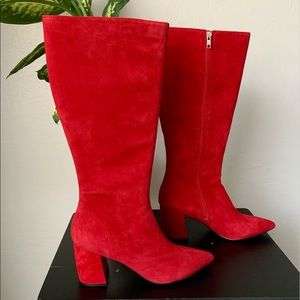 Red Suede Women's Boots, Steve Madden
